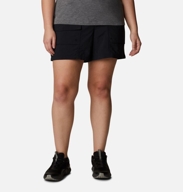 Columbia Summerdry Cargo Shorts Dame Svarte | Plus Size 59673P